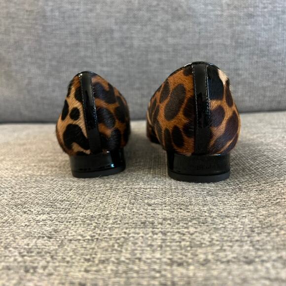 EUC Aquatalia Penina Calf Hair Leopard Flats Size 7 Pointed Toe Italian Designer - Picture 5 of 16
